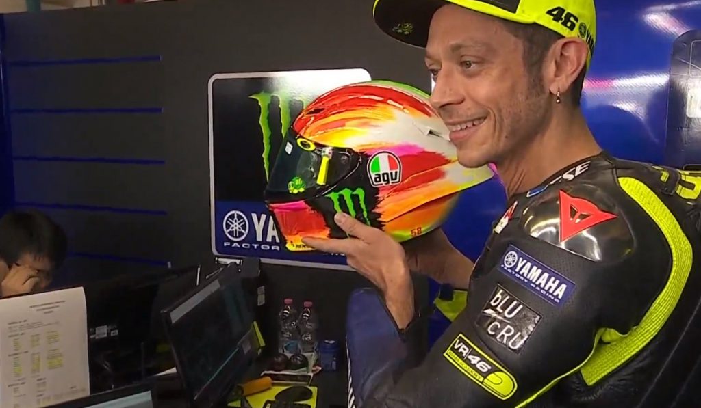 il casco di rossi per il gp del mugello 2019