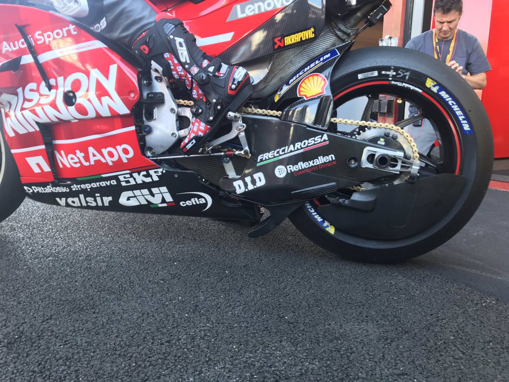 ducati dettaglio cover posteriore usata al mugello