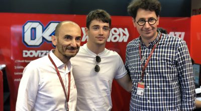 leclerc e binotto al box ducati nel gp del mugello