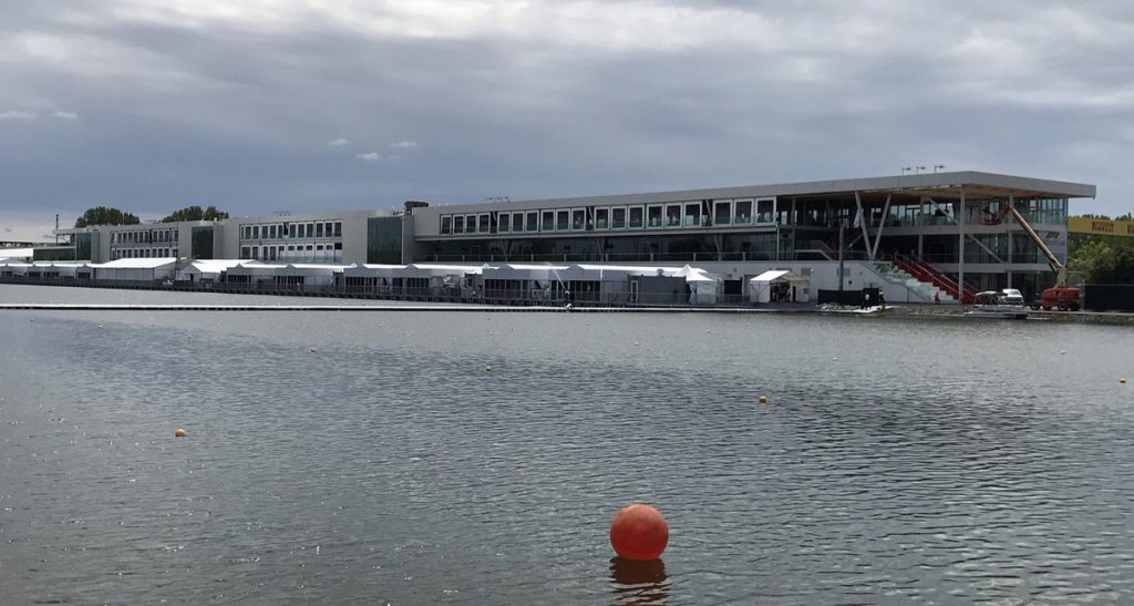 I nuovi box del circuito di Montreal visti dall'acqua