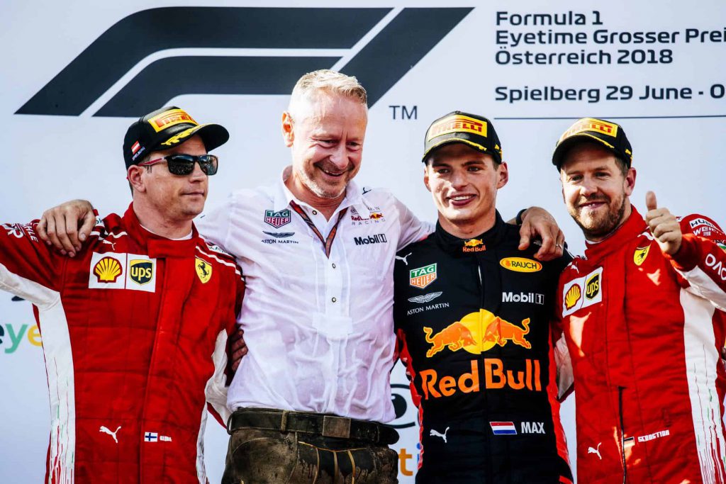podio 2018 del GP d'Austria F1