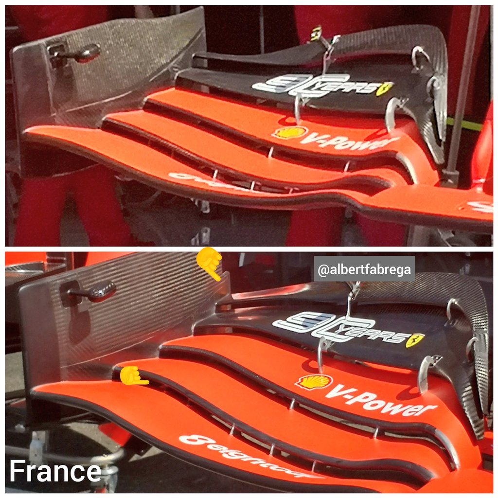 ferrari foto nuova ala anteriore per il gp di francia