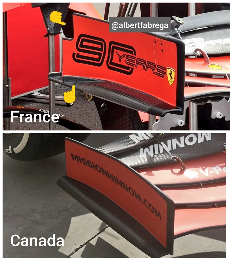 differenze ala anteriore ferrari gp francia