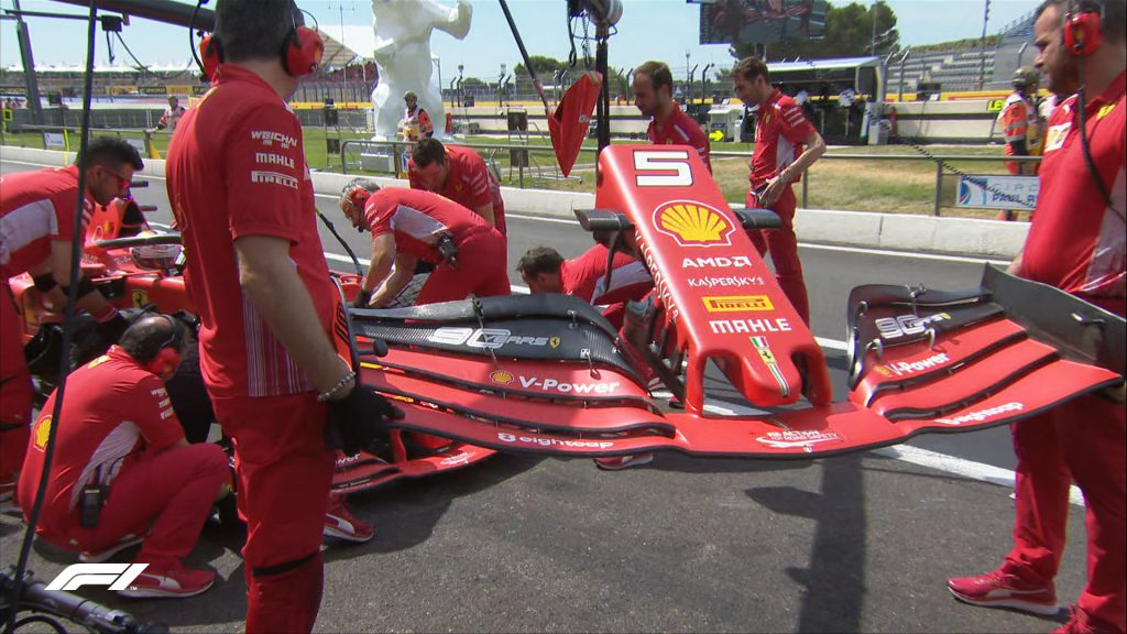 prove libere 1 francia, cambio ala ferrari