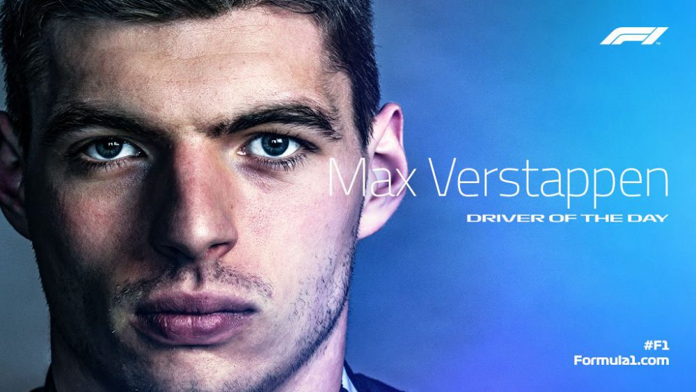 Max Verstappen vince il premio Driver Of The Day nel GP di Germania 2019, il pilota del giorno di una gara senza precedenti!