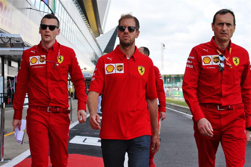 f1 ferrari track walk a silverstone