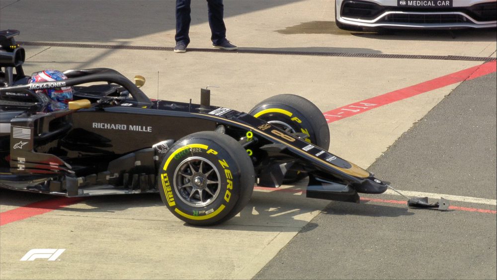 Video incidente grosjean prove libere silverstone