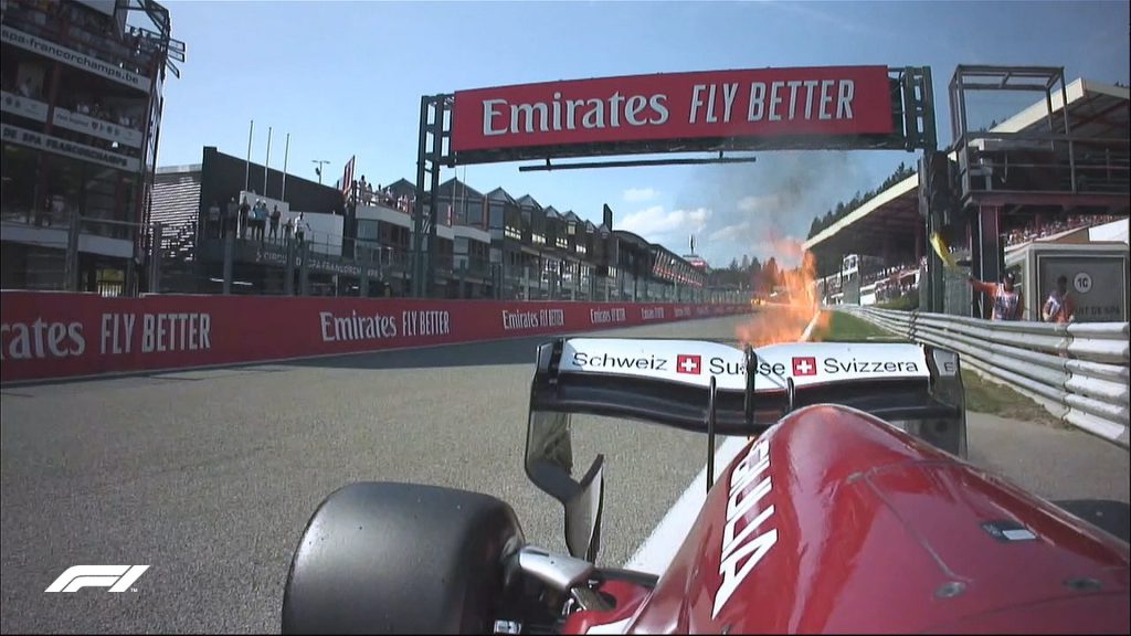 f1 problema motore alfa romeo giovinazzi a spa