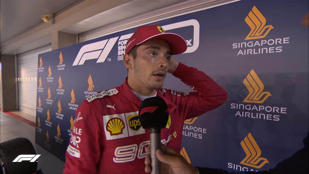F1 GP Singapore - Charles Leclerc notizie, Ferrari. Il monegasco è deluso per il secondo posto