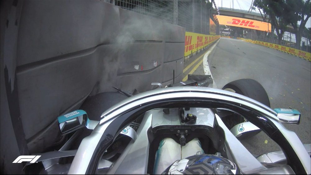 f1 incidente bottas prove libere 1 singapore video