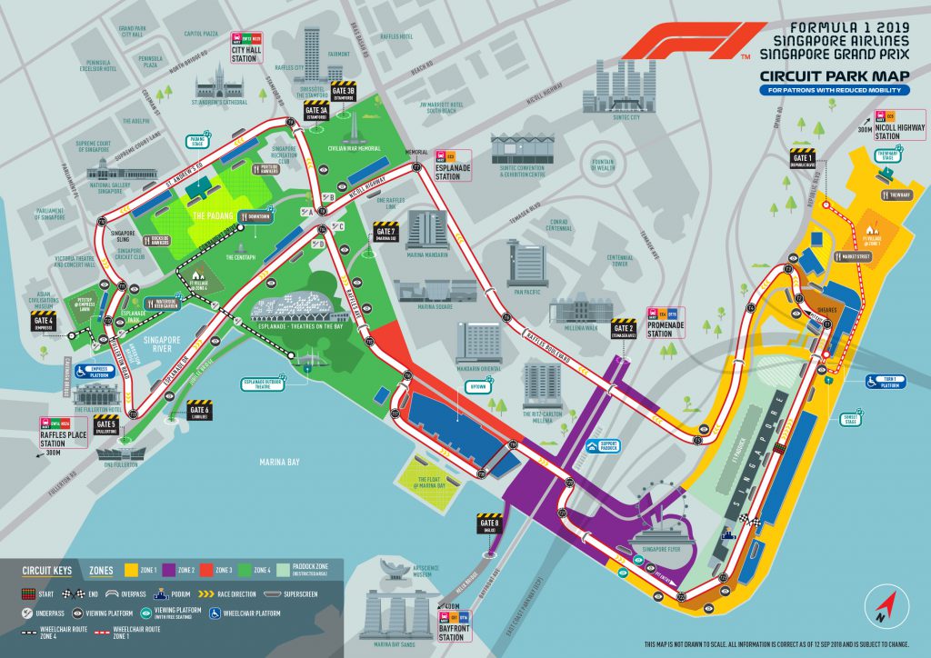 Il circuito del Gran Premio di Singapore 2019