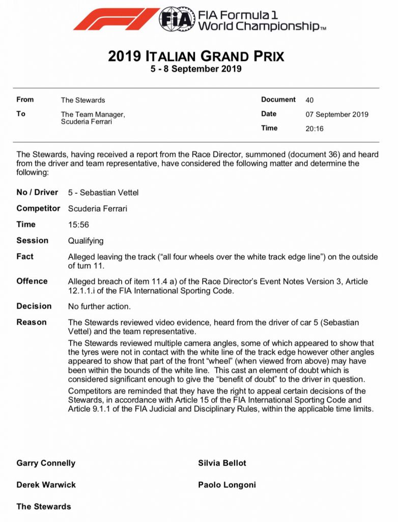 Penalità Vettel - Monza qualifiche f1