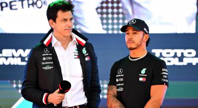 F1 Gp Italia - Toto Wolff e Lewis Hamilton commentano la velocità Ferrari