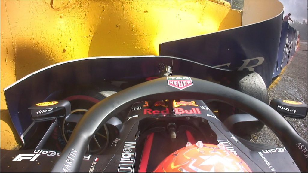 f1 video incidente raikkonen vs verstappen gp belgio spa