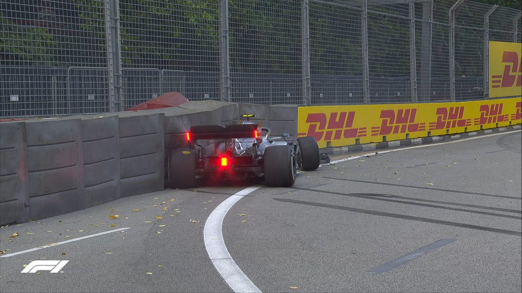 f1 video crash gp bottas gp singapore fp1
