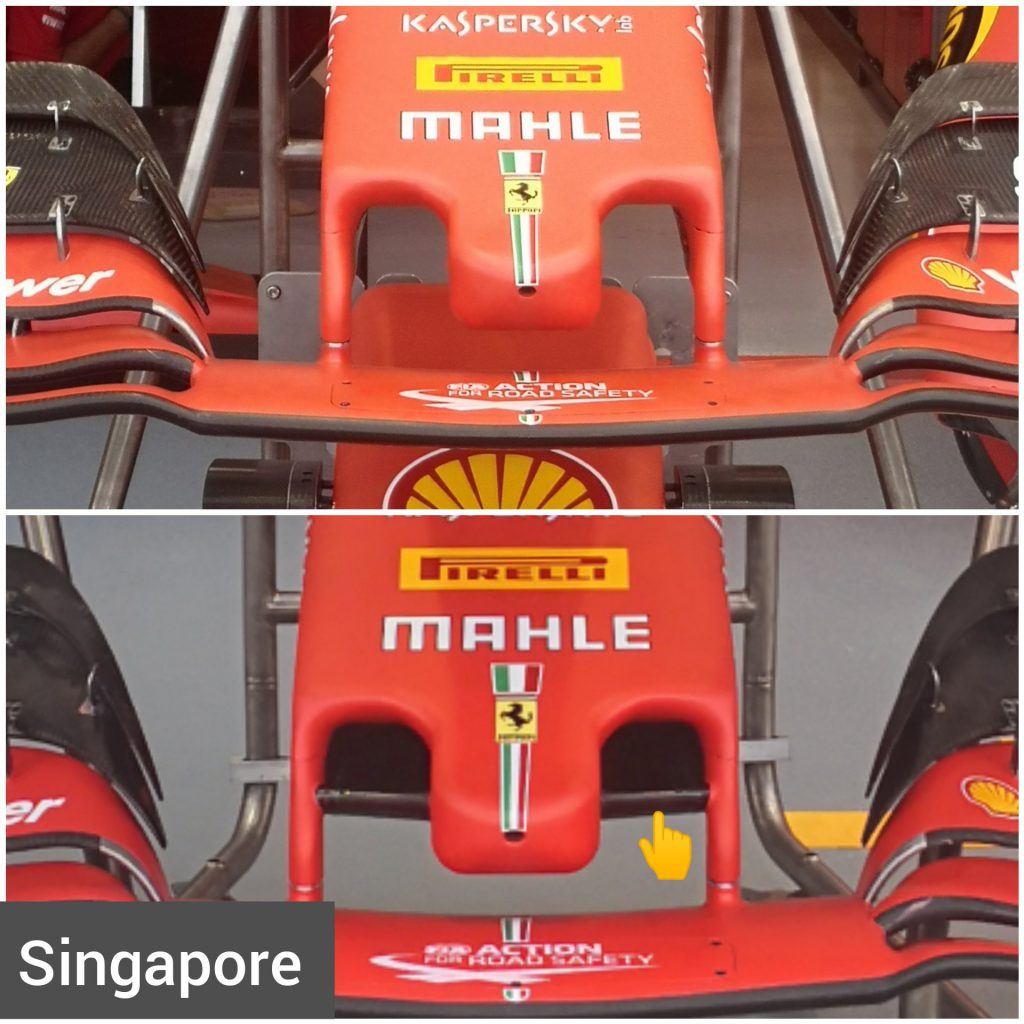 f1 ferrari muso anteriore mantello gp singapore