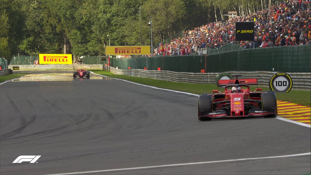 f1 ferrari in testa giro 22 sintesi gara gp spa belgio
