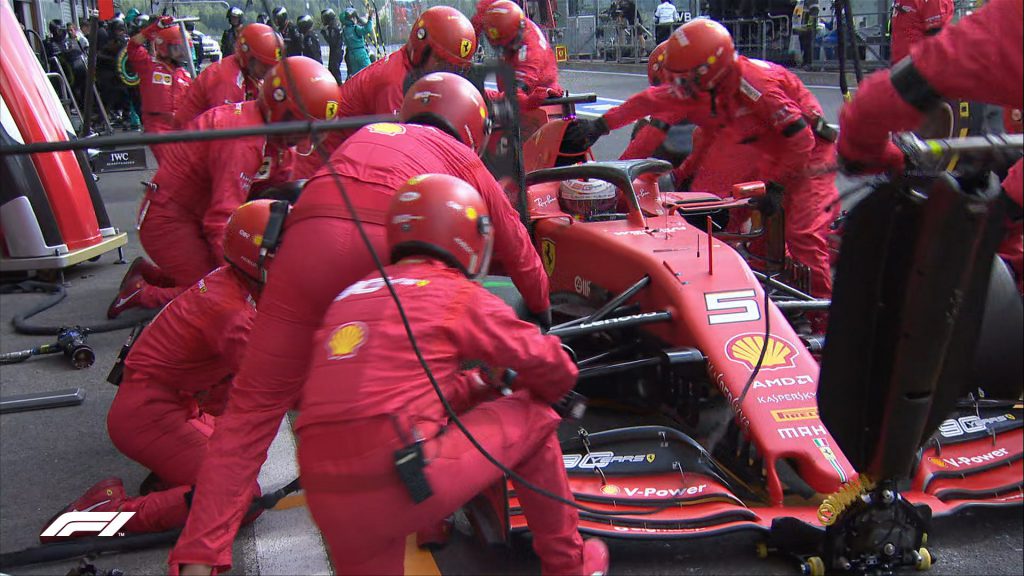 f1 pit stop vettel gara gp belgio sintesi