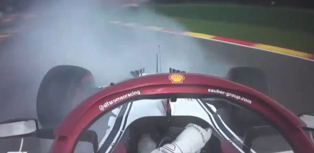 f1 video incidente crash giovinazzi belgio spa
