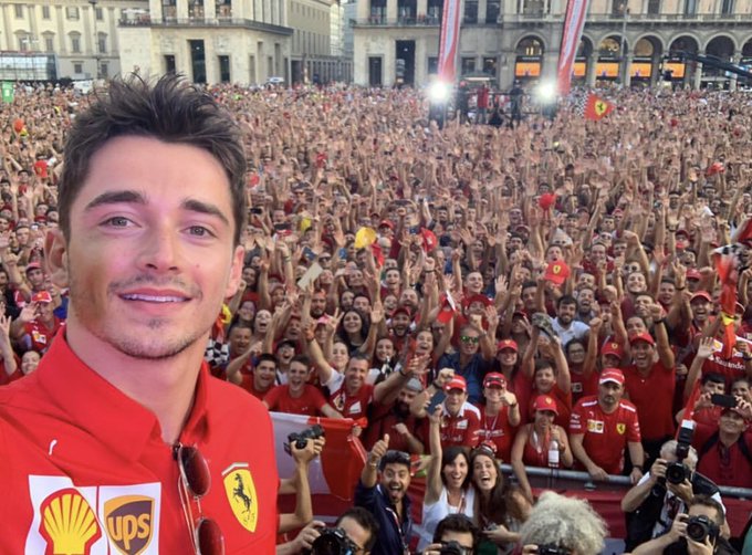 leclerc vettel foto ferrari 90 milano