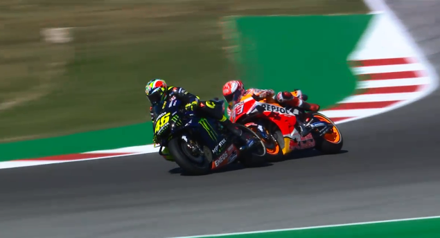 motogp video qualifiche misano rossi marquez contatto