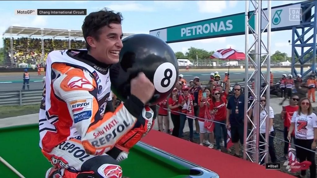 motogp marquez gioca biliardo thailandia diretta