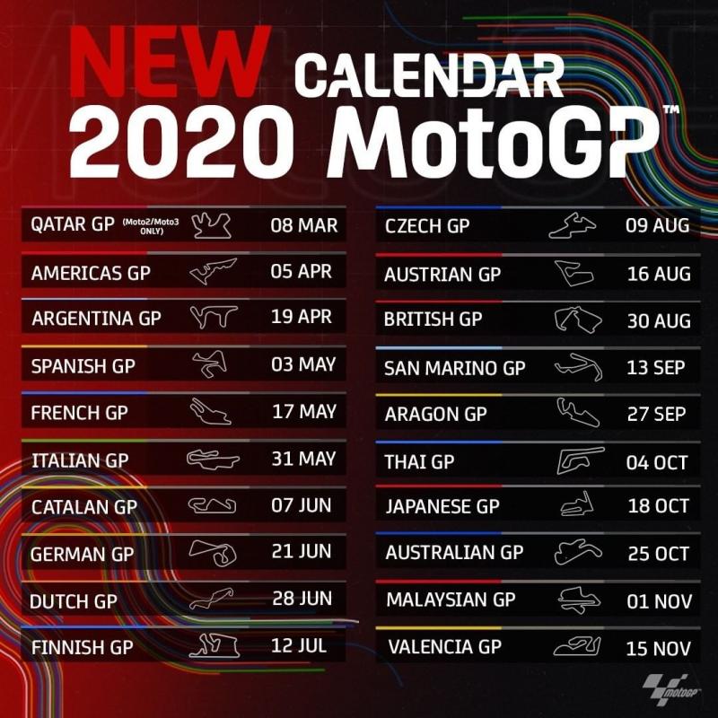 calendario motogp 2020 aggiornato coronavirus