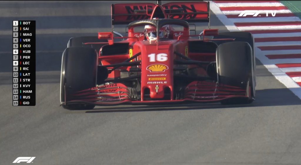 leclerc ferrari test barcellona