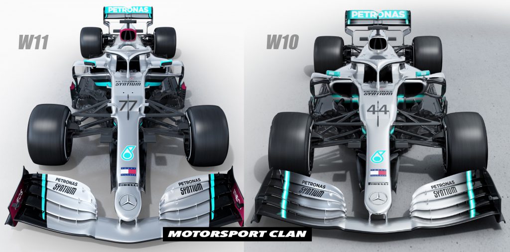 mercedes analisi w11 frontale confronto