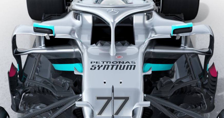 mercedes f1 w11 pance laterali foto ingresso