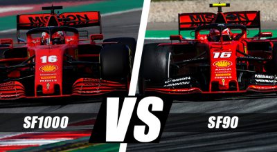 f1 ferrari sf1000 vs sf90 test barcellona video analisi