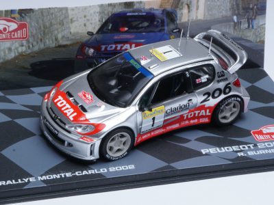modellino peugeot 206 wrc burns