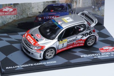 modellino peugeot 206 wrc burns
