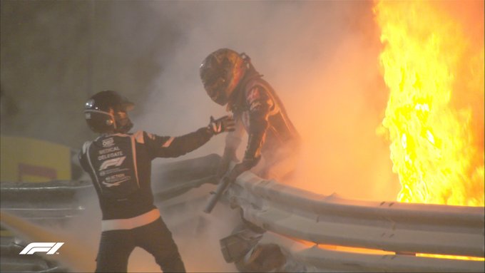 F1 VIDEO- il pazzesco incidente di Grosjean in Bahrain