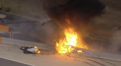 f1 video incidente oggi grosjean bahrain