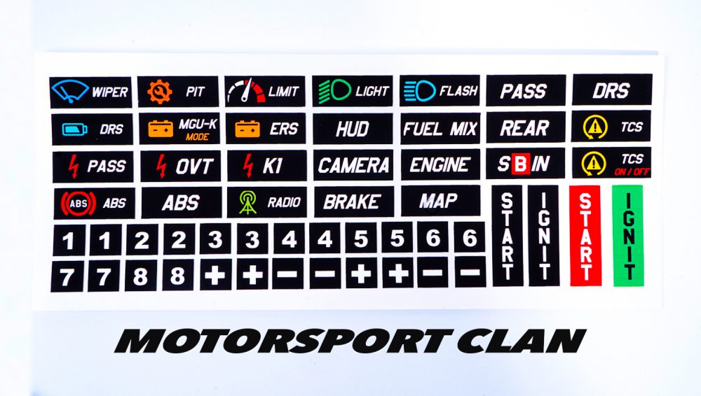 adesivi stickers sim racing volante f1 e acc