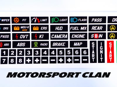 adesivi stickers sim racing volante f1 e acc