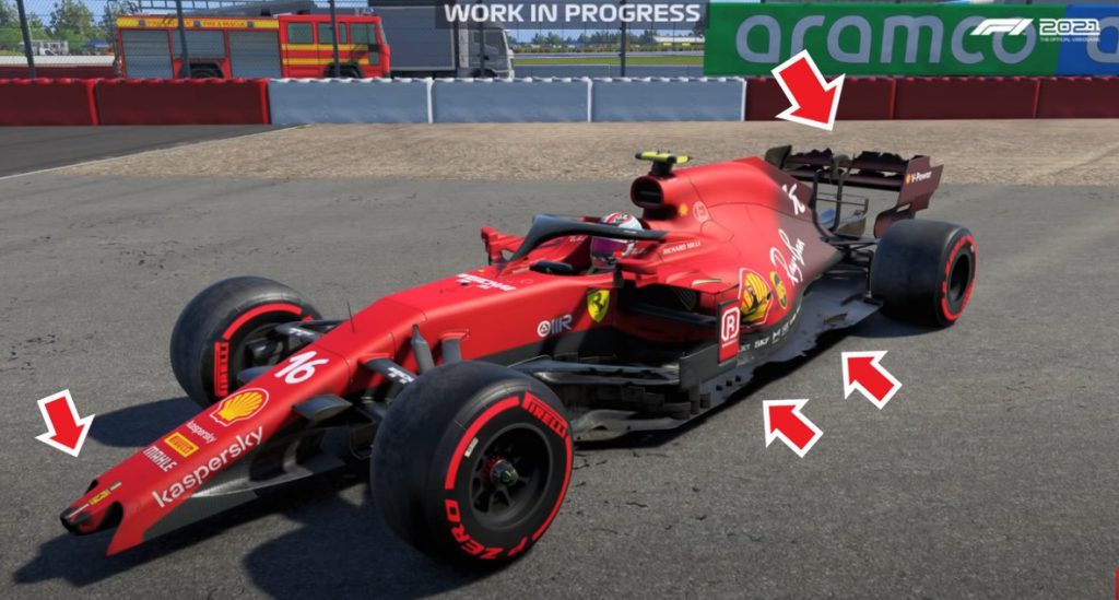 f1 2021 danni ali fondo gameplay