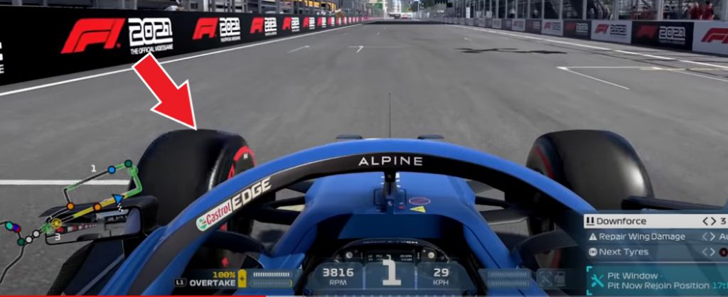 f1 game bloccaggio gomme flatspot