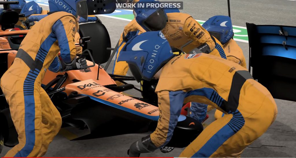 f1 2021 game pit-stop animazione