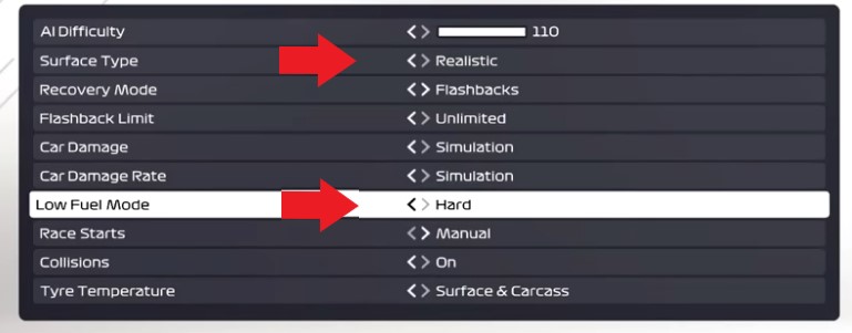 f1 2021 game fuel mode e surface