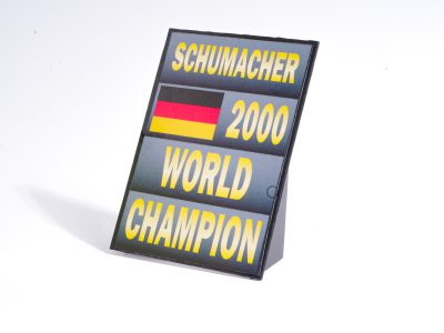 pit board cartrix michael schumacher ferrari 2000