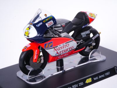 modellino moto aprilia rsv 250 valentino rossi jerez 1997 numero 1