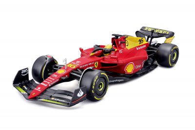modellino f1 ferrari 2022 monza giallo modena charles leclerc burago signature pilota scala 1/18