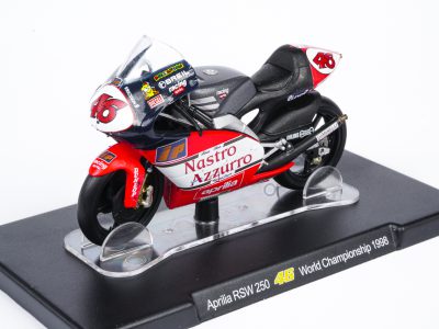 modellino moto valentino rossi apriilia rs250 1998 scala 1:18 edicola
