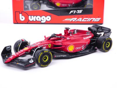 modellino f1 ferrari 2022 f1-75 burago charles leclerc scala 1:43