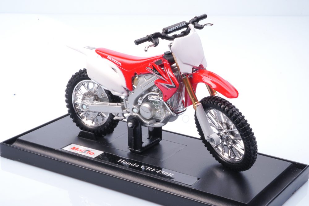 modellino motocross honda crf 450 r rossa scala 1:18