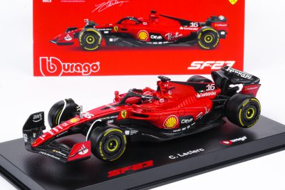 modellino f1 ferrari 2023 charles leclerc sf-23 scala 1:43 burago signature con pilota