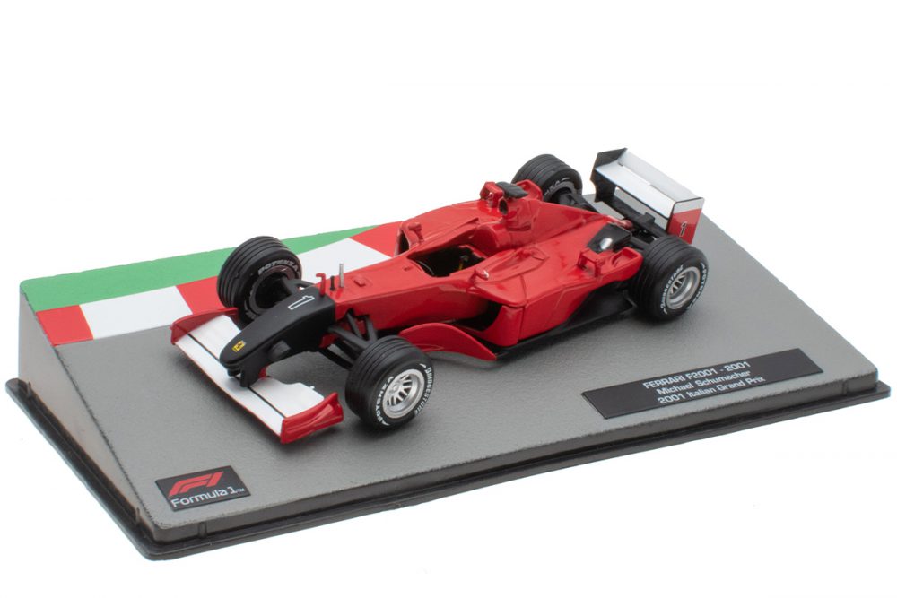 modellino ferrari f2001 schumacher muso nero monza 2001 scala 1:43