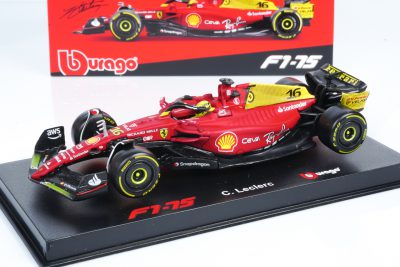 modellino f1 ferrari 2022 monza giallo modena charles leclerc burago signature pilota scala 1/43